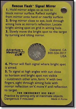 Rescue Flash (tm)  Signal Mirror Instructions